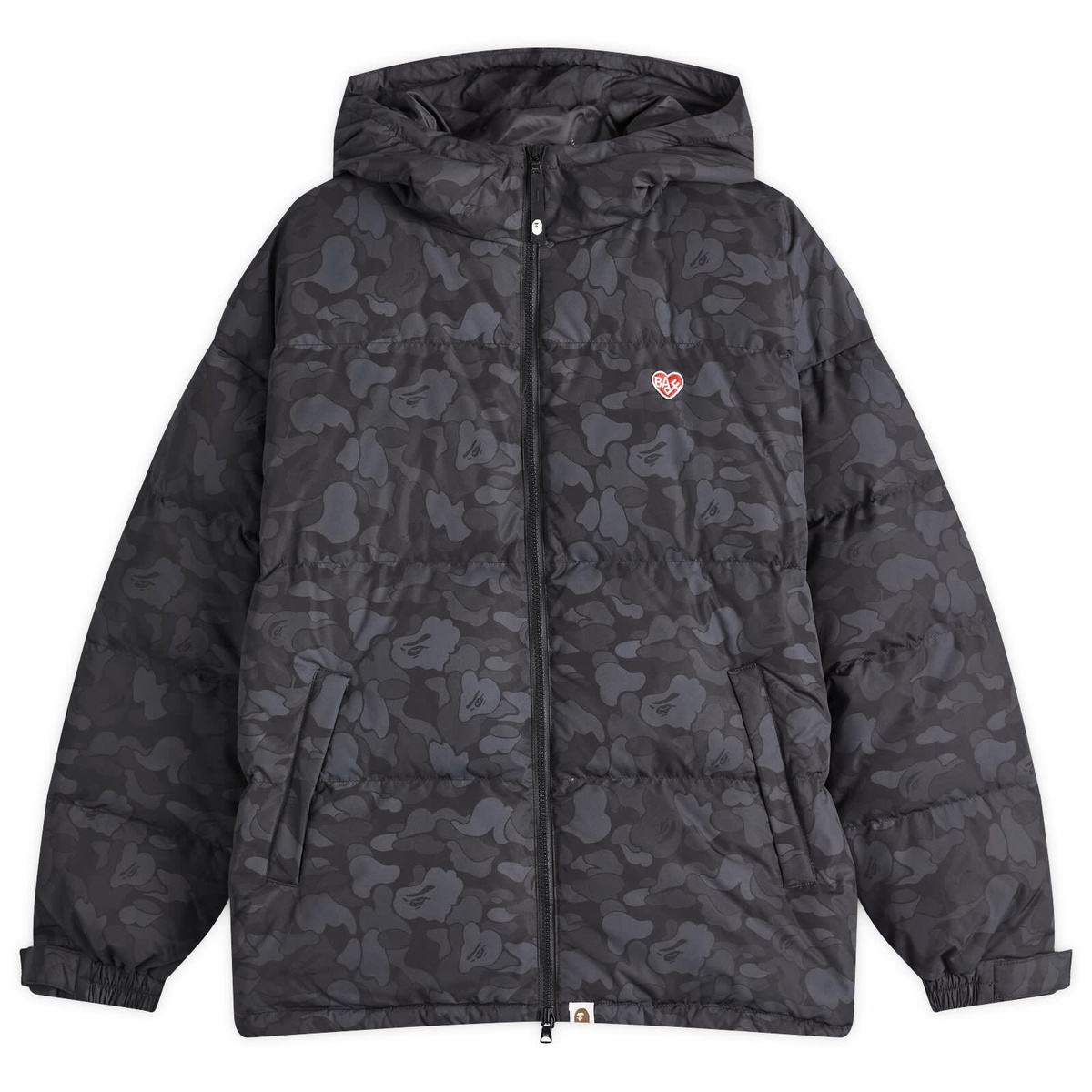 A Bathing Ape Women's Solid Camo Down Jacket in Black 