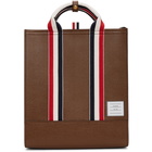 Thom Browne Brown Lined Leather Tote