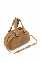 Diesel 1DR Dome-Suede mini bowling bag - Crossbody Bags - Unisex - Beige