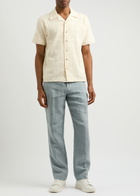 Percival Straight-leg Linen Trousers Light Blue