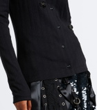 Simone Rocha Embellished pointelle cotton cardigan