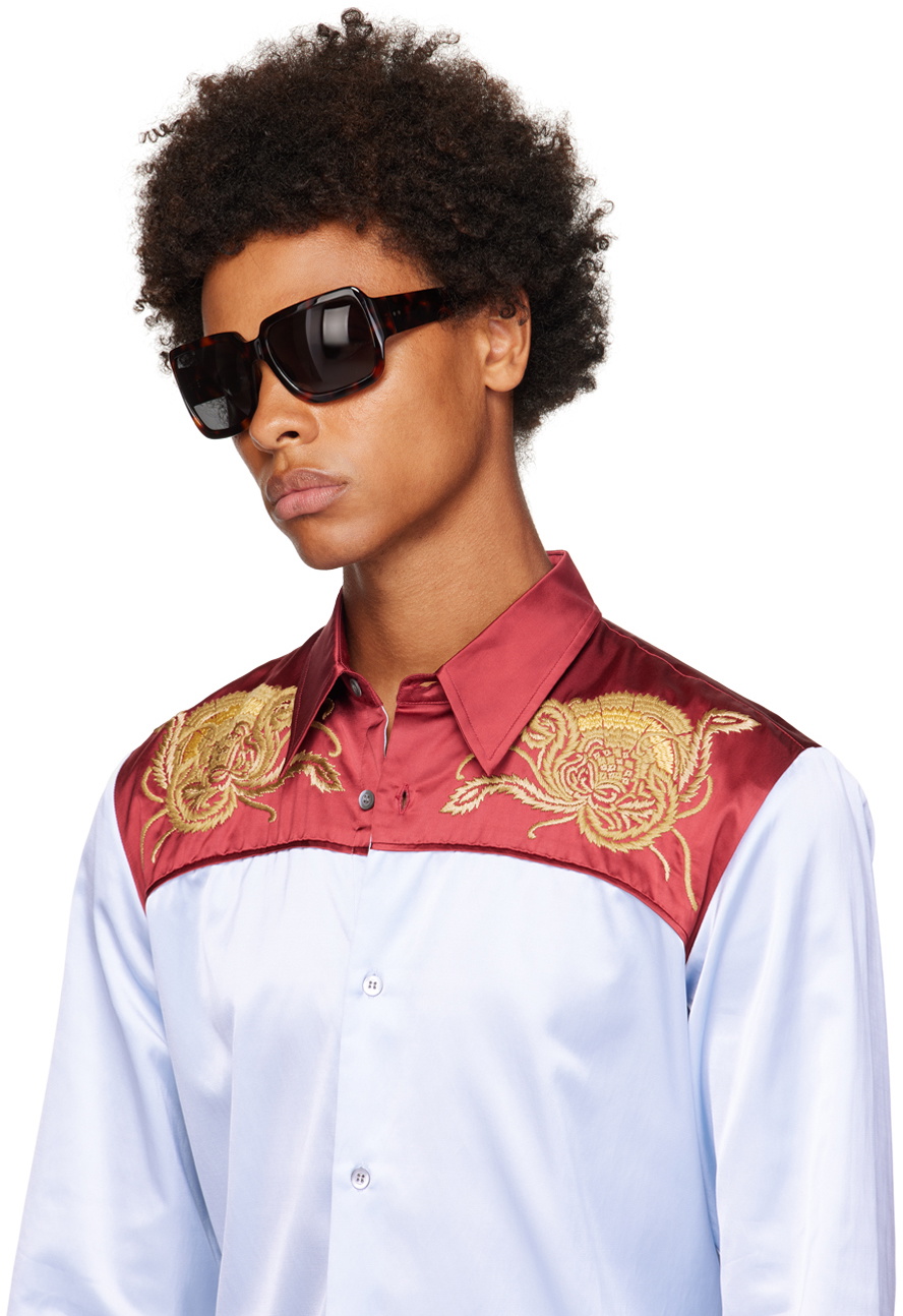 Dries Van Noten Tortoiseshell Linda Farrow Edition Oversized Sunglasses