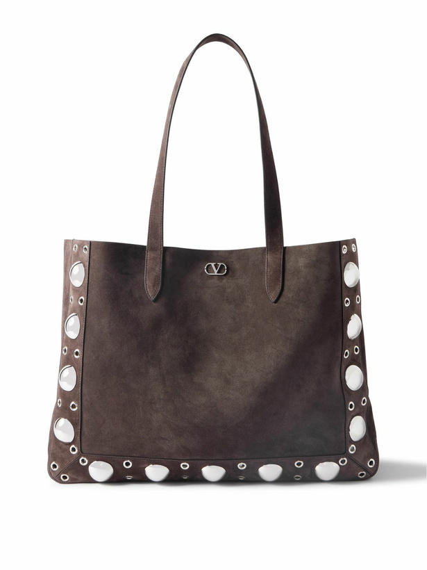 Photo: Valentino Garavani - Nellcôte Embellished Suede Tote Bag