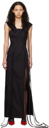 Jade Cropper Black Asymmetric Maxi Dress