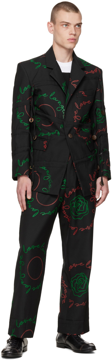 Bloke Black 'Love Language' Trousers