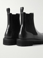 Valentino Garavani - Toile Iconographe Glossed-Leather Chelsea Boots - Black
