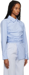 Elleme Blue Draped Blouse