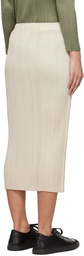 PLEATS PLEASE ISSEY MIYAKE Beige Thicker Bottoms 1 Midi Skirt