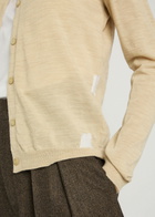 Maison Margiela Stitch-detail Wool-blend Cardigan Beige