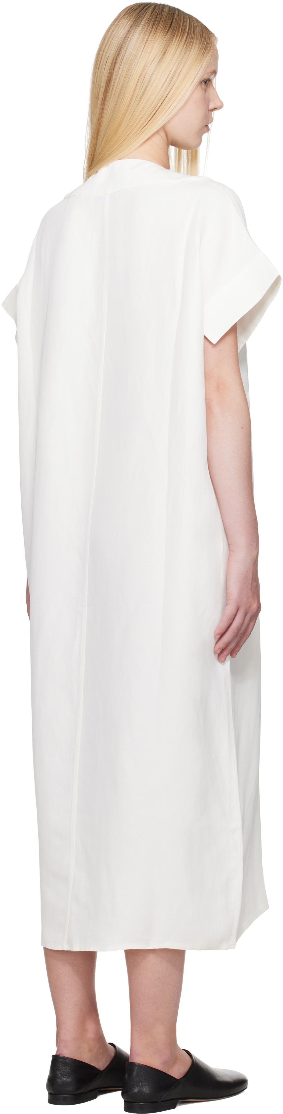 Studio Nicholson Off-White Cley Linen Midi Dress