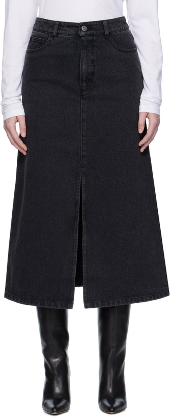 Photo: A.P.C. Black Georgia Denim Midi Skirt