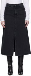 A.P.C. Black Georgia Denim Midi Skirt