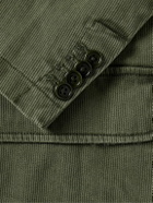 Alex Mill - Double-Breasted Garment-Dyed Bedford Cotton-Corduroy Suit Jacket - Green