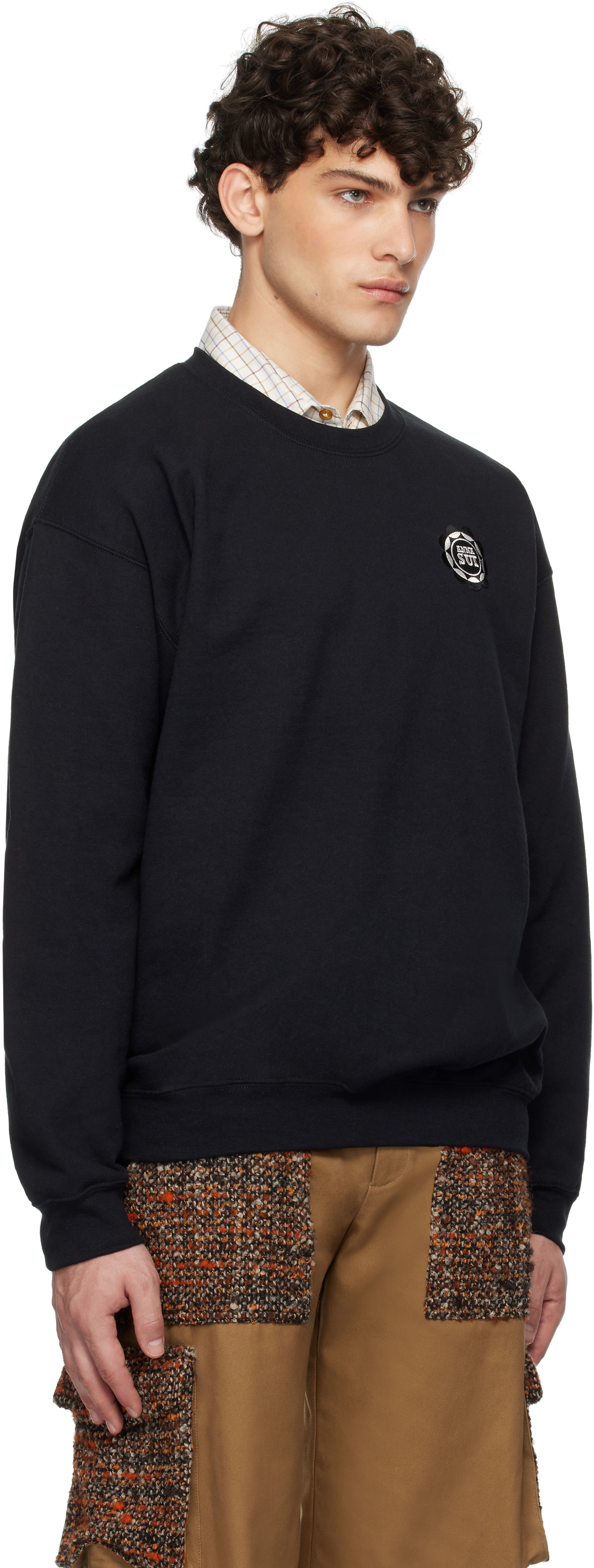Anna Sui Black 'Anna Sui Wings' Crew Neck Sweatshirt