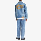 Billionaire Boys Club Men's Script Logo Denim Jacket in Mid Wash Blue