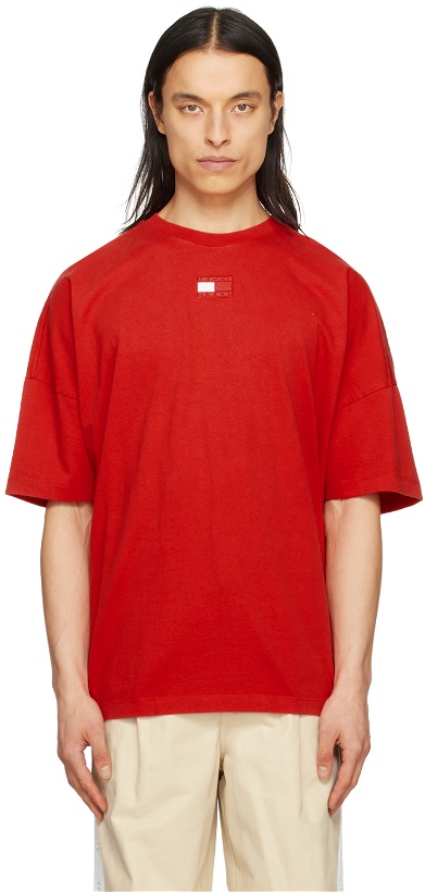 Photo: Tommy Jeans Red Embroidered T-Shirt
