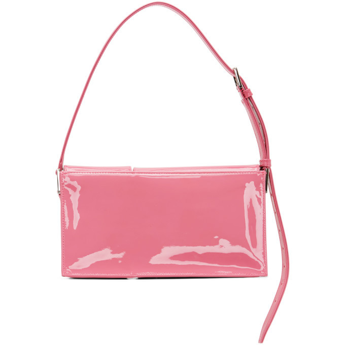 BY FAR Pink Semi Patent Billy Two Pouch Bag