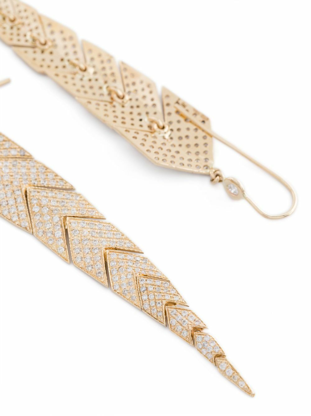 Jacquie Aiche 14Kt Yellow Gold Fishtail Diamond Drop Earrings