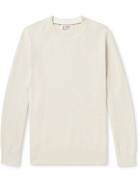 Brunello Cucinelli - Slim-Fit Ribbed Cotton Sweater - Neutrals