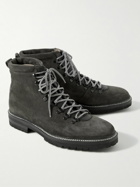 Manolo Blahnik - Calaurio Leather-Trimmed Suede Hiking Boots - Gray