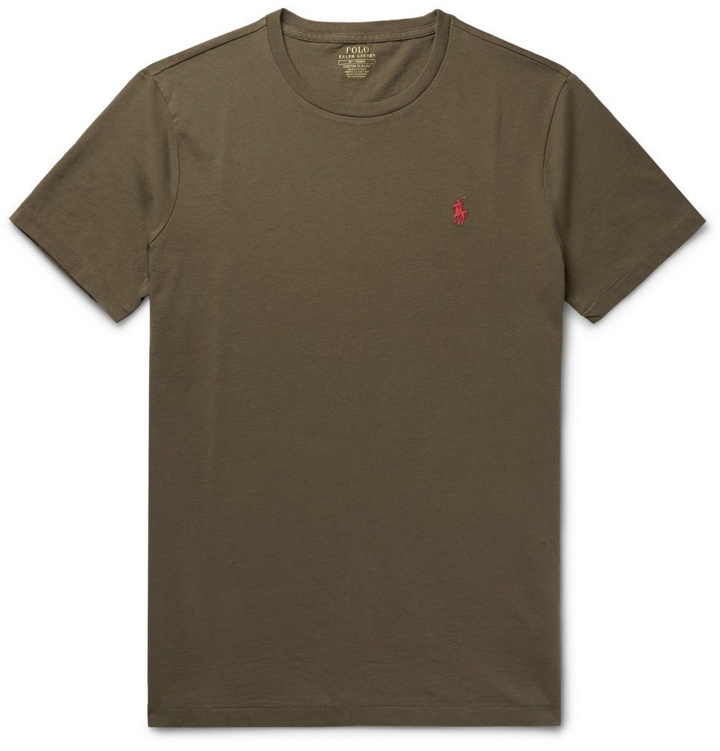 Photo: Polo Ralph Lauren - Slim-Fit Cotton-Jersey T-Shirt - Army green