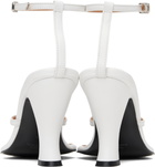 Pushbutton White Pointy Heels