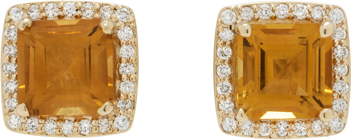Photo: Pearls Before Swine Gold Lok Citrine Stud Earrings