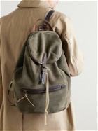 Bleu de Chauffe - Camp Leather-Trimmed Suede Backpack