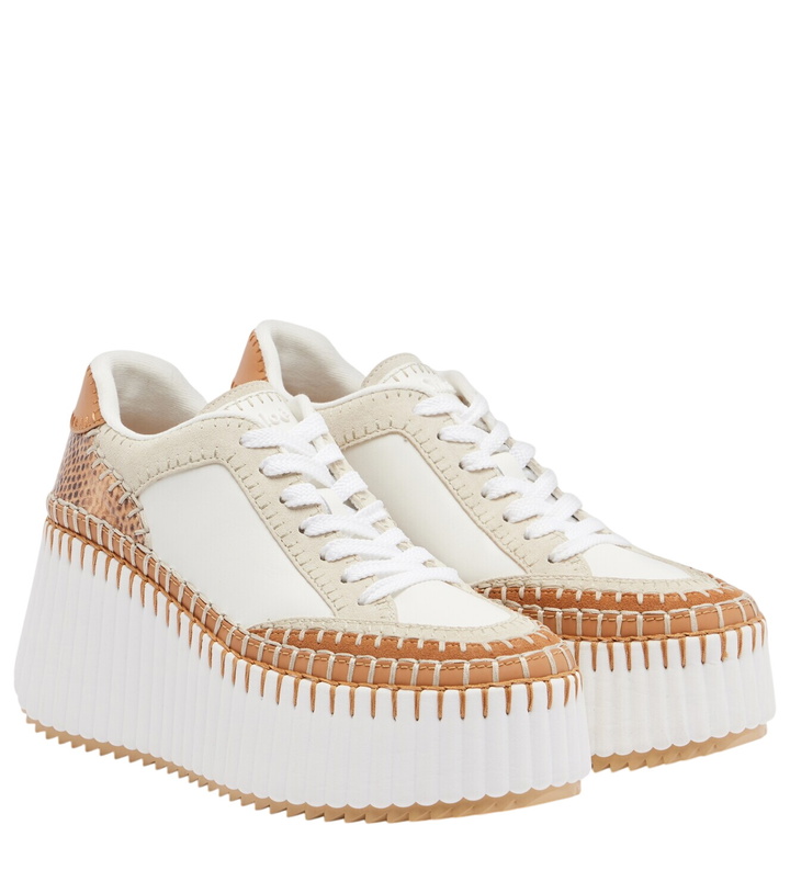 Photo: Chloé Nama leather-trimmed platform sneakers