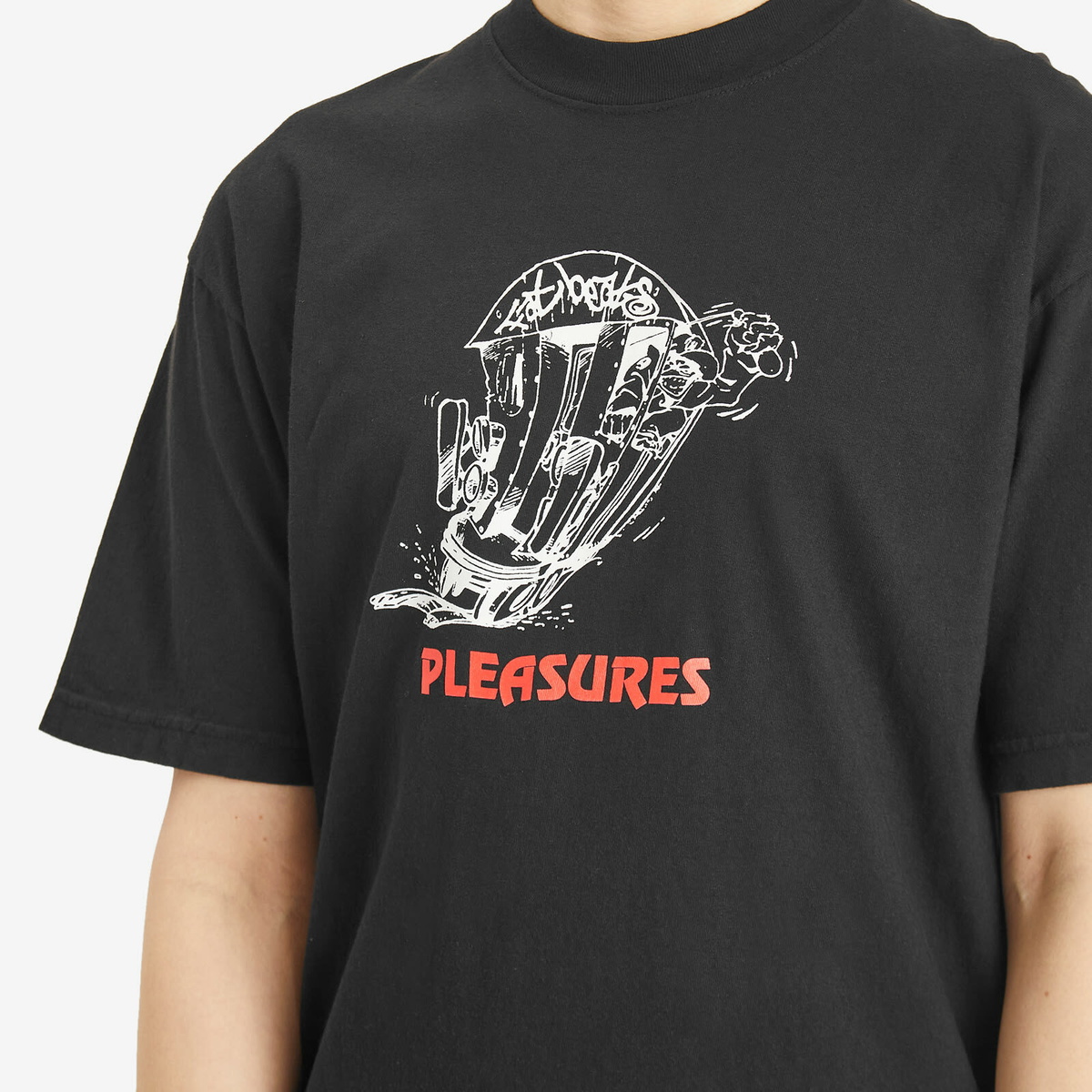 Pleasures Men's x Fat Beats 9th Street T-Shirt in Black PLEASURES