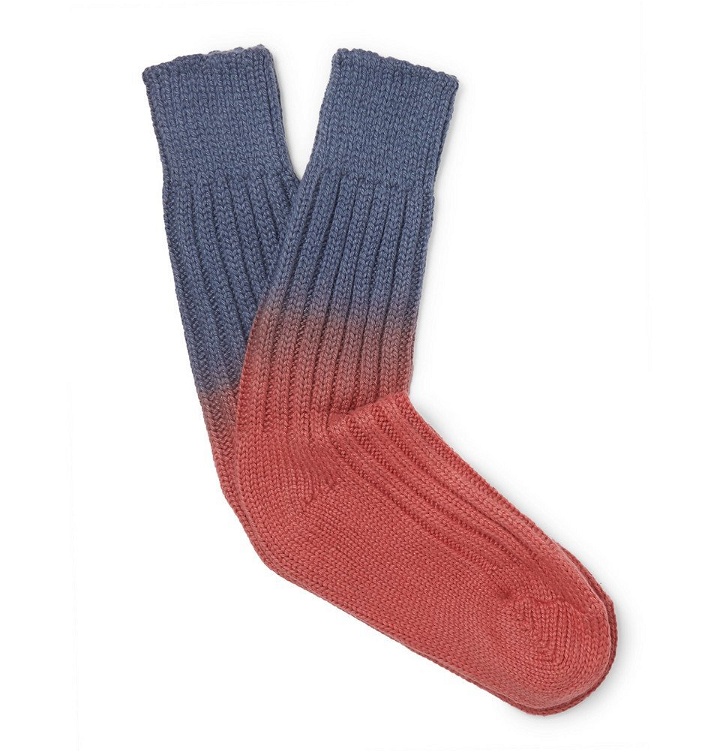 Photo: The Elder Statesman - Yosemite Dip-Dyed Cashmere Socks - Red