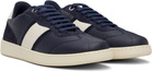 Ferragamo Navy Low Top Signature Sneakers