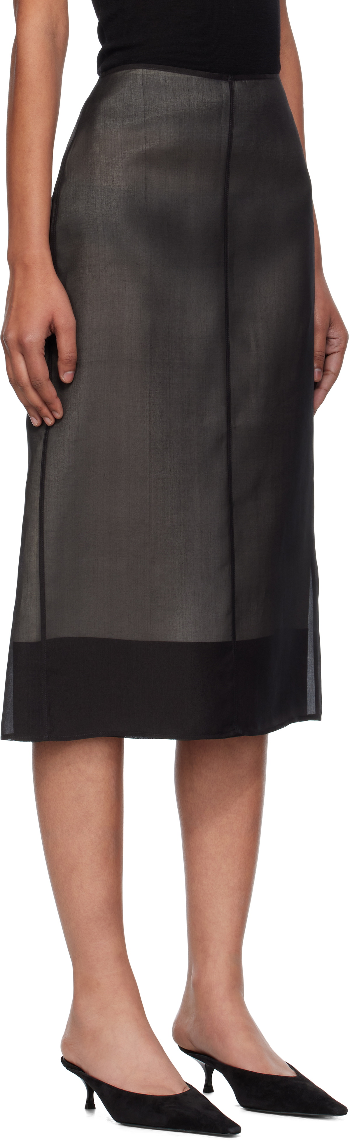 GIA STUDIOS Black Lucienne Midi Skirt