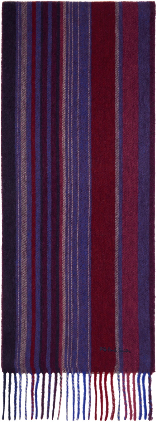 PS by Paul Smith Red & Purple Trent Stripe Scarf
