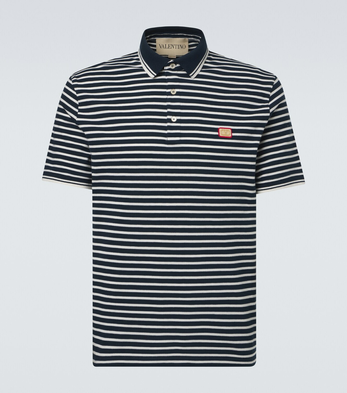 Valentino VLogo striped cotton polo shirt