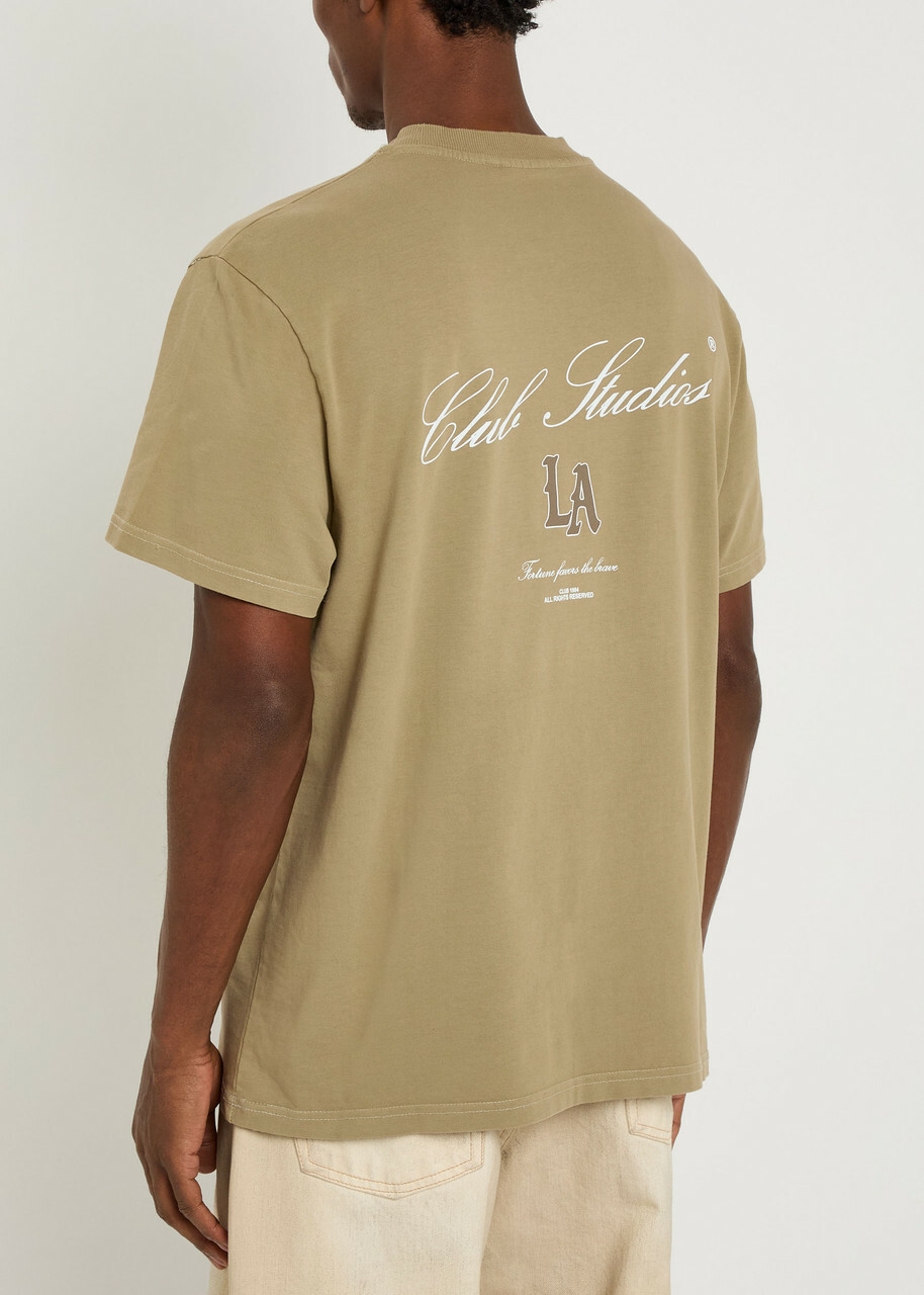 Club 1984 LA Studio Printed Cotton T-shirt Taupe