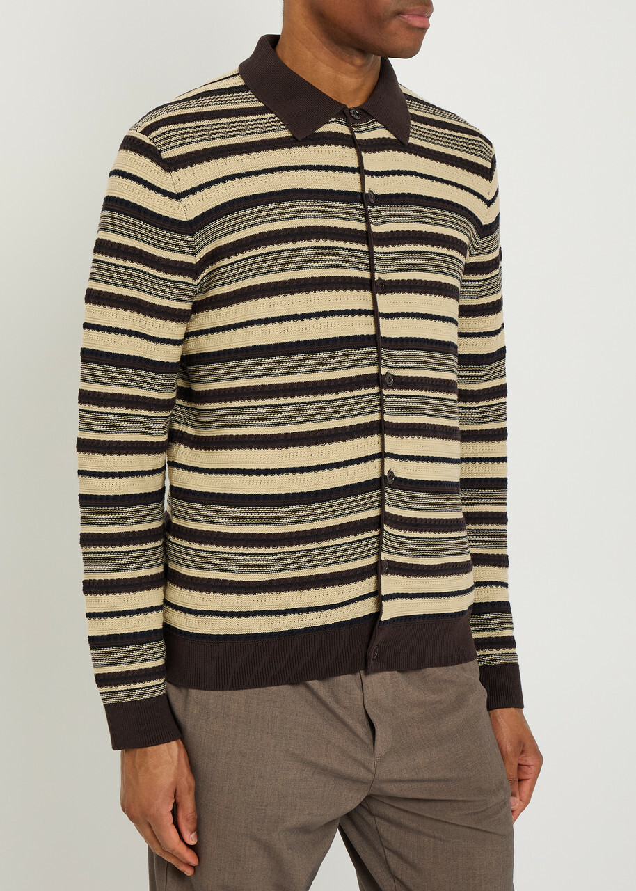 NN07 Nolan Striped Cotton Polo Shirt Multicoloured 1