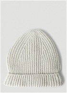 Ribbed Knit Beanie Hat in Grey