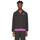 Wonders Black Grid Camp PJ Shirt