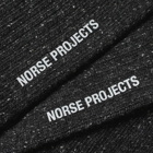 Norse Projects Men's Bjarki Neps Sock in Charcoal Melange