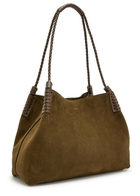 Etro Libra Medium Leather and Suede Tote - Khaki - One Size