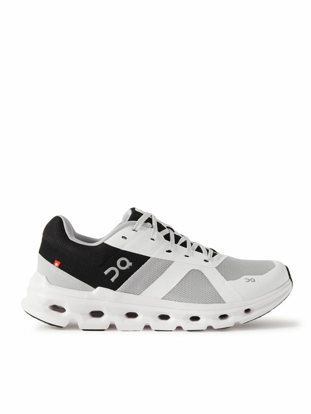 Photo: ON - Cloudrunner Rubber-Trimmed Mesh Running Sneakers - Gray