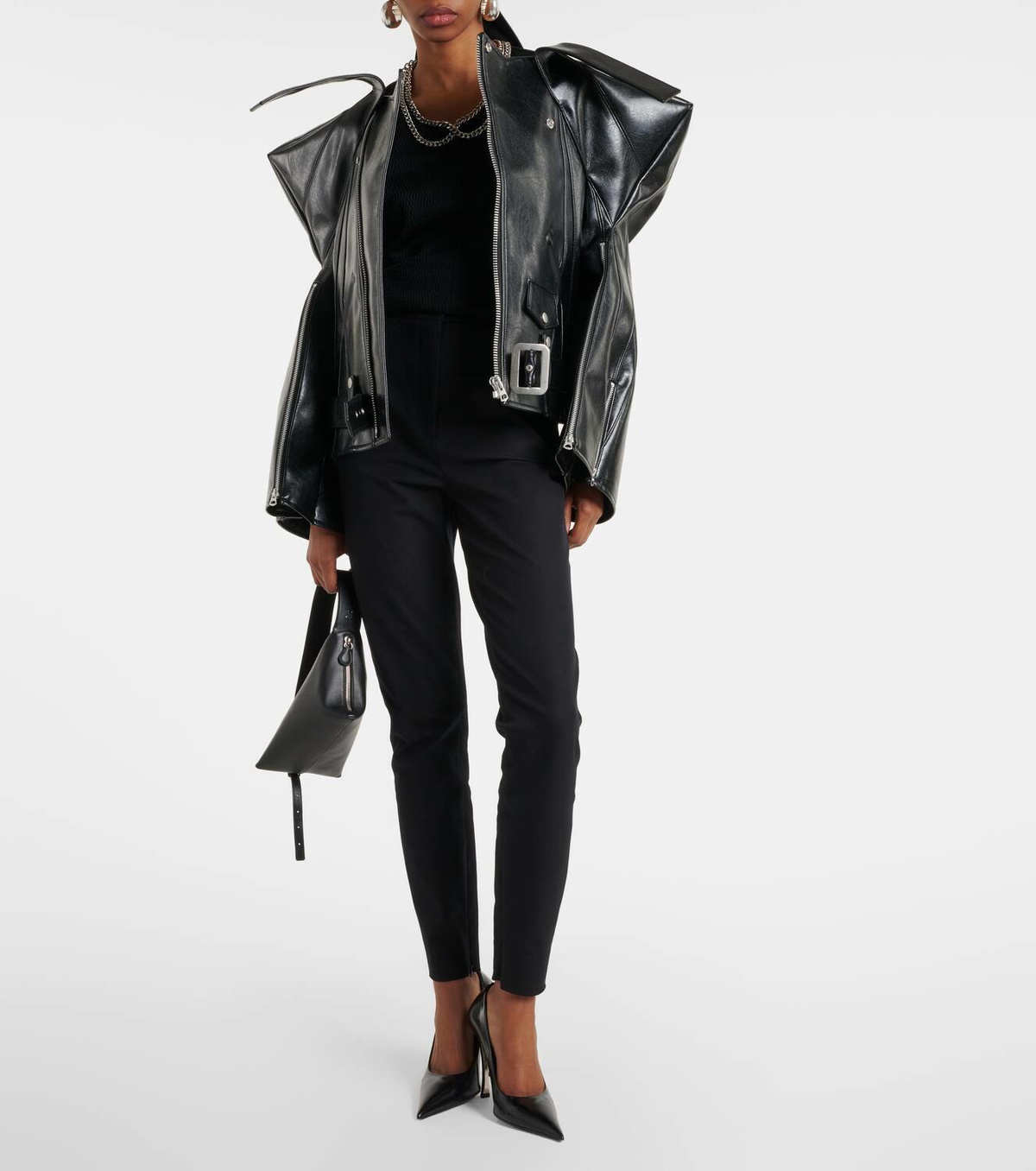 Junya Watanabe Faux leather biker jacket