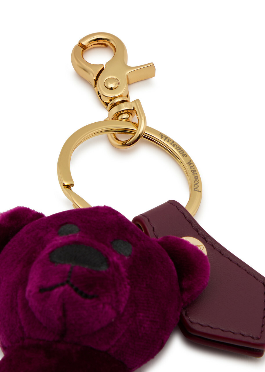 Vivienne Westwood Teddy Bear Orb-embroidered Velvet Keyring