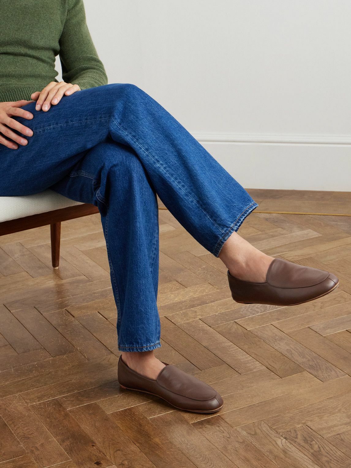 Loro Piana - Anton Walk Leather Loafers - Brown