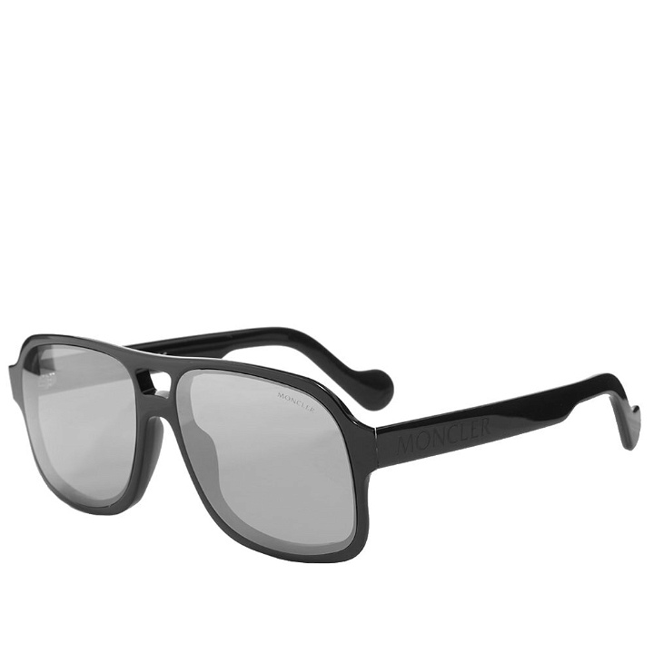 Photo: Moncler Men's ML0170 Sunglasses in Shiny Black/Smoke