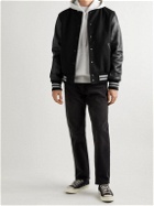 Golden Bear - The Albany Wool-Blend and Leather Bomber Jacket - Black