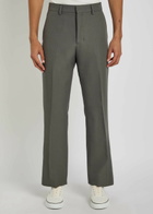 Ami Paris Straight-leg Wool Trousers Charcoal