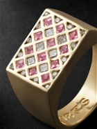 Pearls Before Swine - Marth Gold, Sapphire and Diamond Signet Ring - Gold