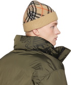 Burberry Beige Check Cashmere Beanie